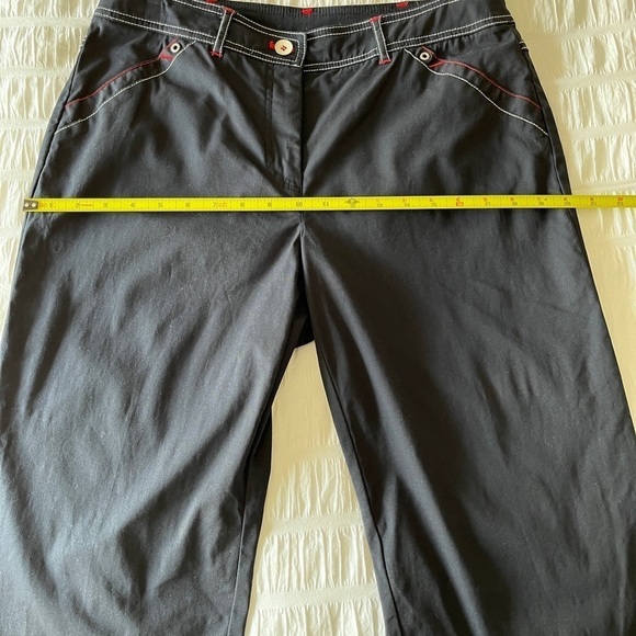 CONRAD C Collection Black Wide Leg Pant Accent Stitching Summer Nautical Chic - Picture 10 of 13